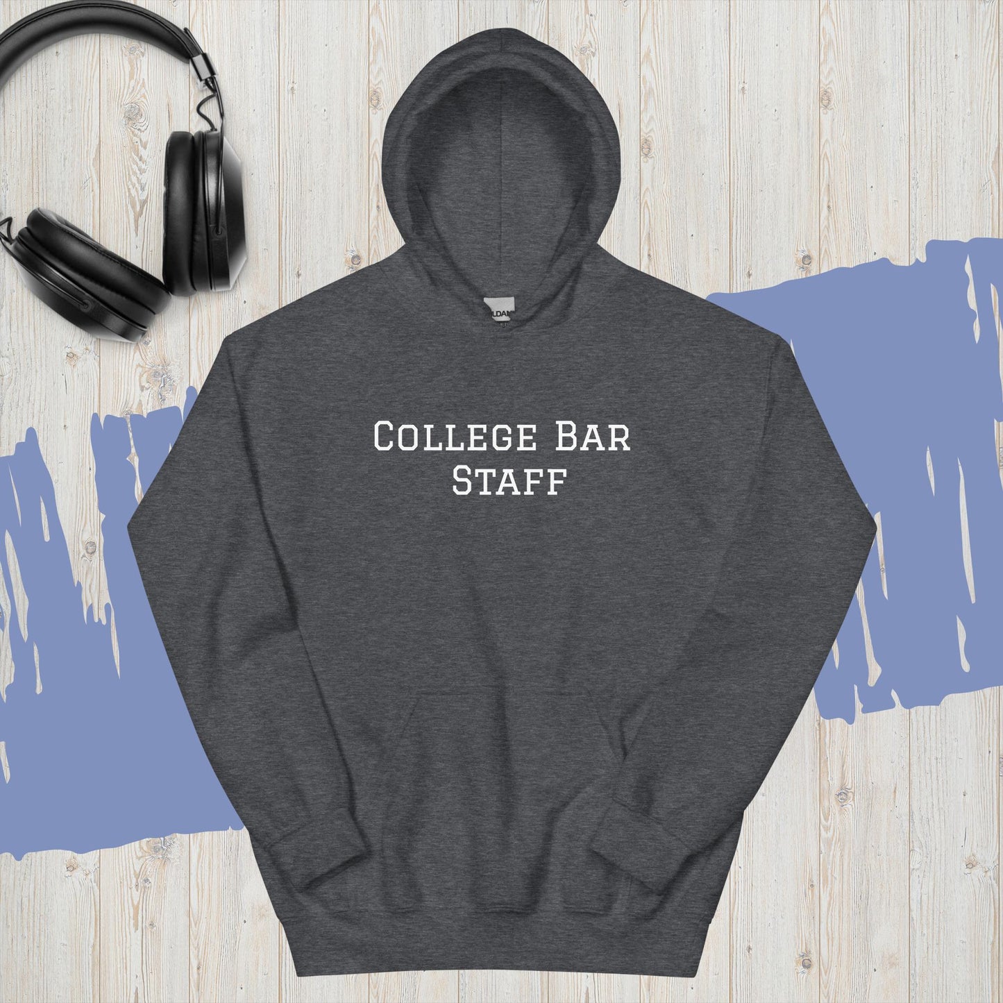 Unisex Dark Heather Color College-Casual Graphic Hoodie.