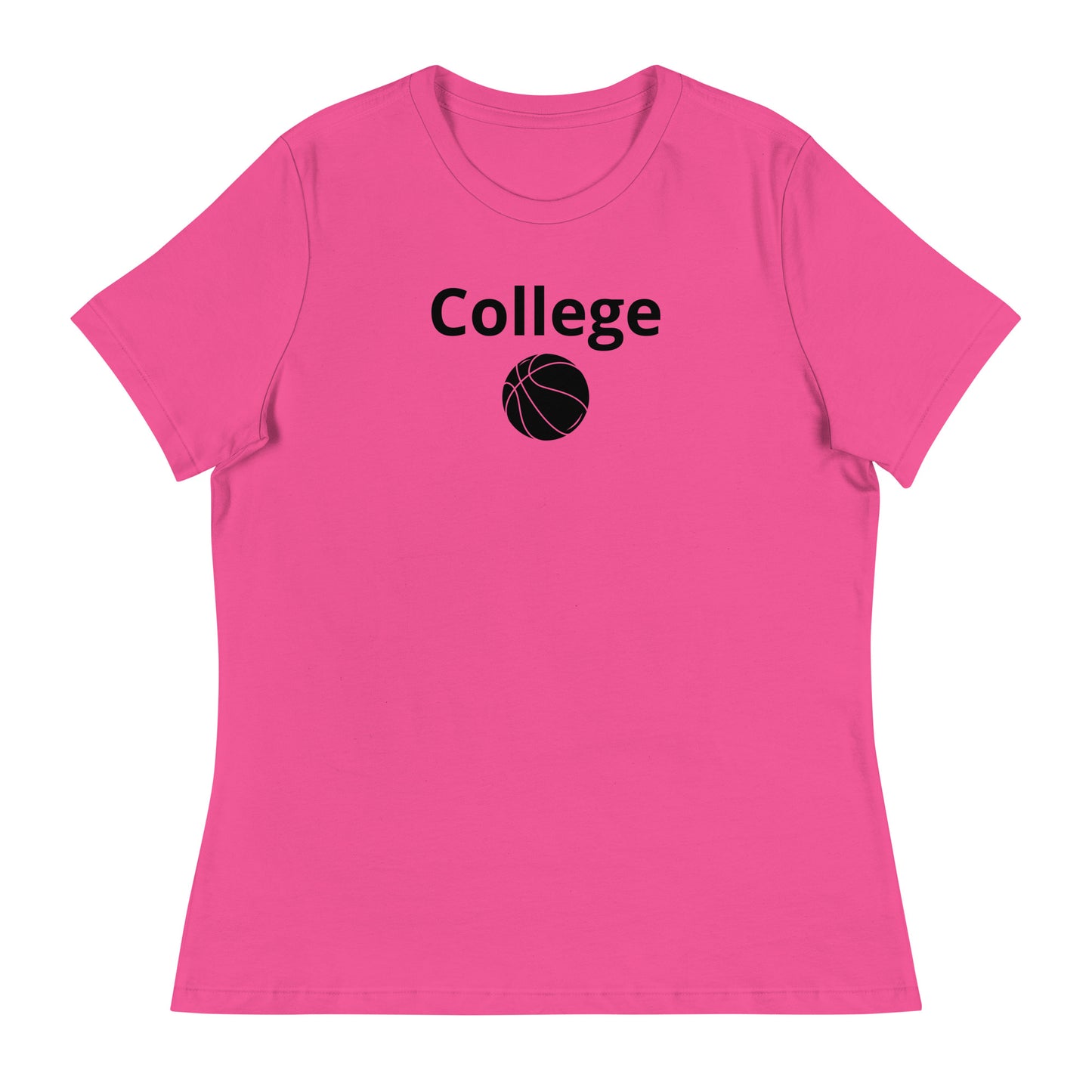 Women's college basketball graphic tee shirt in berry