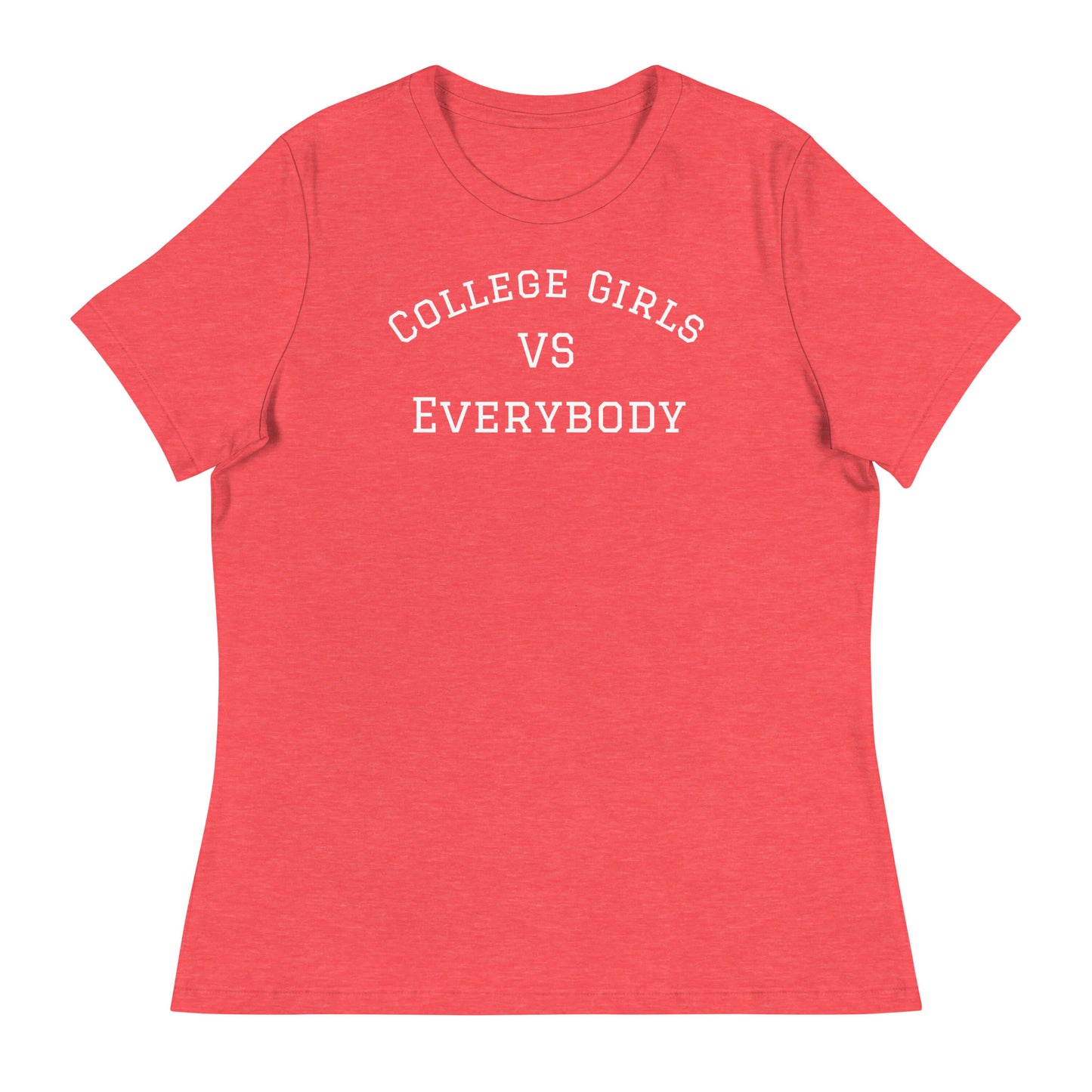 Best women's short sleeve college-casual heather red tee shirt that celebrates college girls