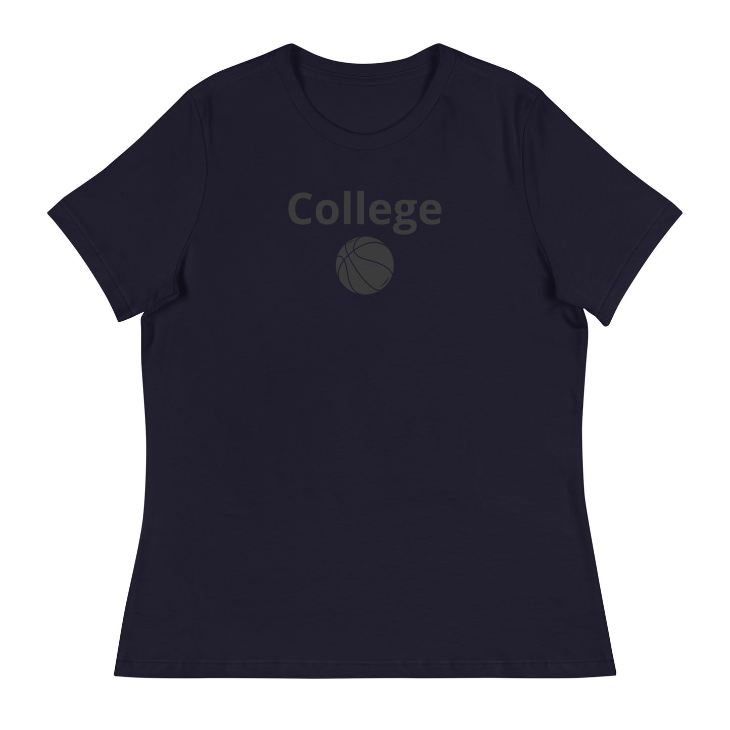 Women's college basketball graphic tee shirt in navy