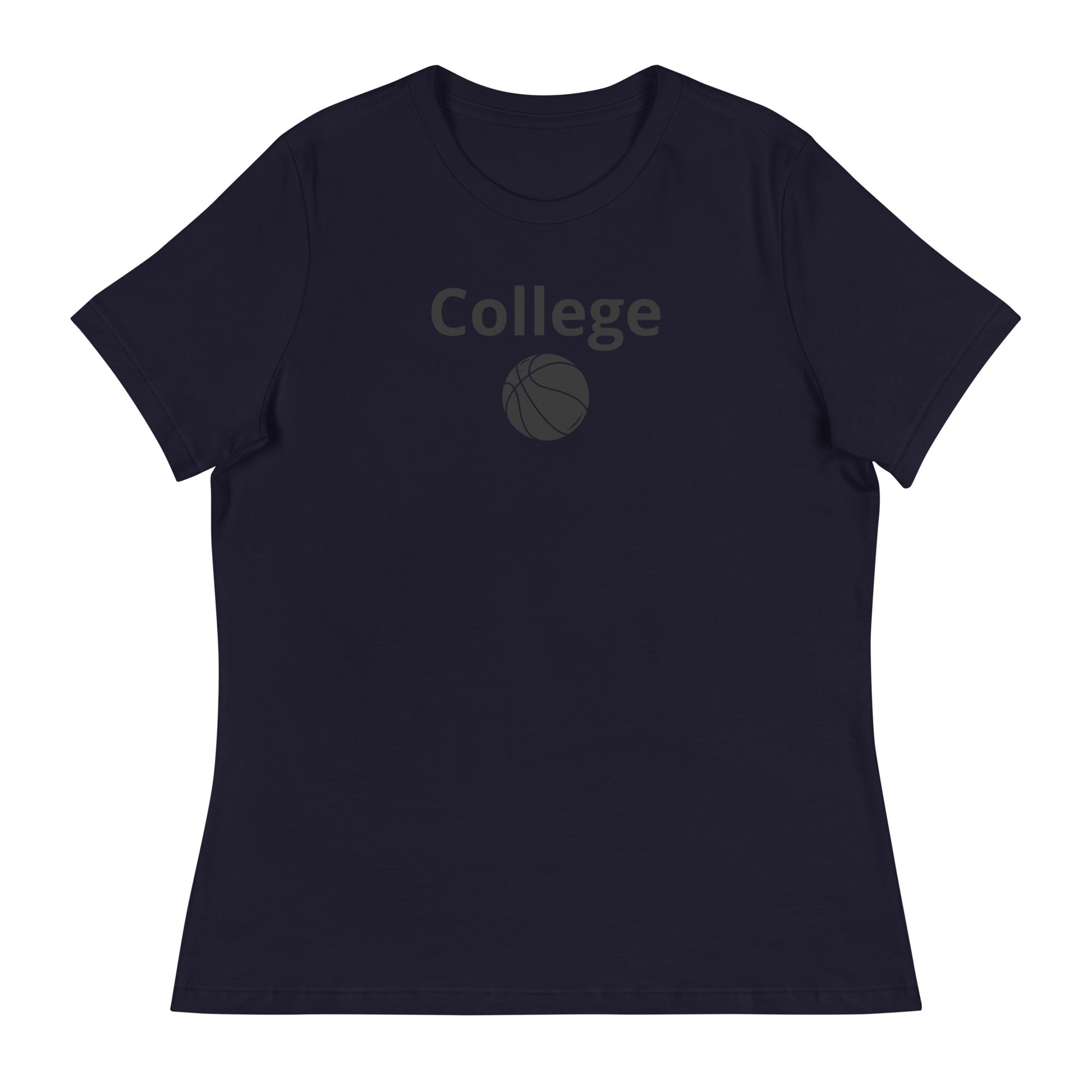 Women's college basketball graphic tee shirt in navy