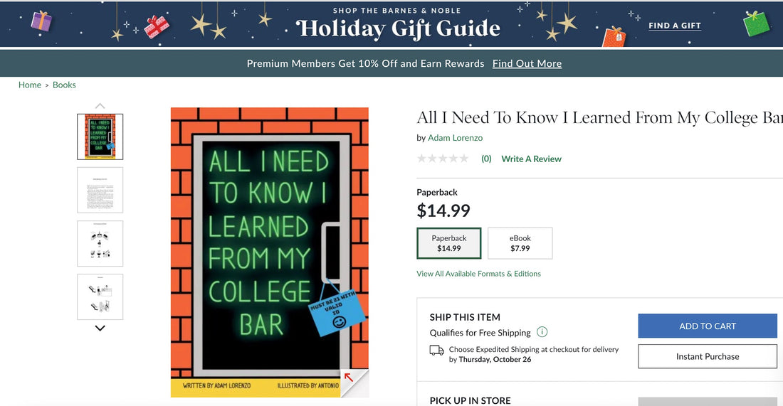 Barnes & Noble - "All I Need To Know I Learned From My College Bar" Bestseller
