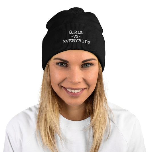 The Most Stylish "Girls VS Everybody" Beanie Hat: Collegebarbook.com