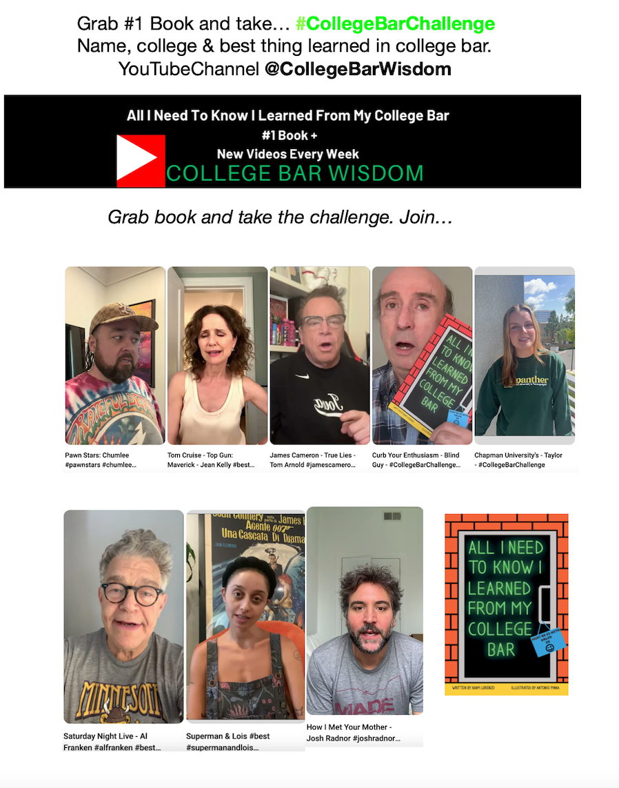 Celebrity-Studded #CollegeBarChallenge at CollegeBarBook.com