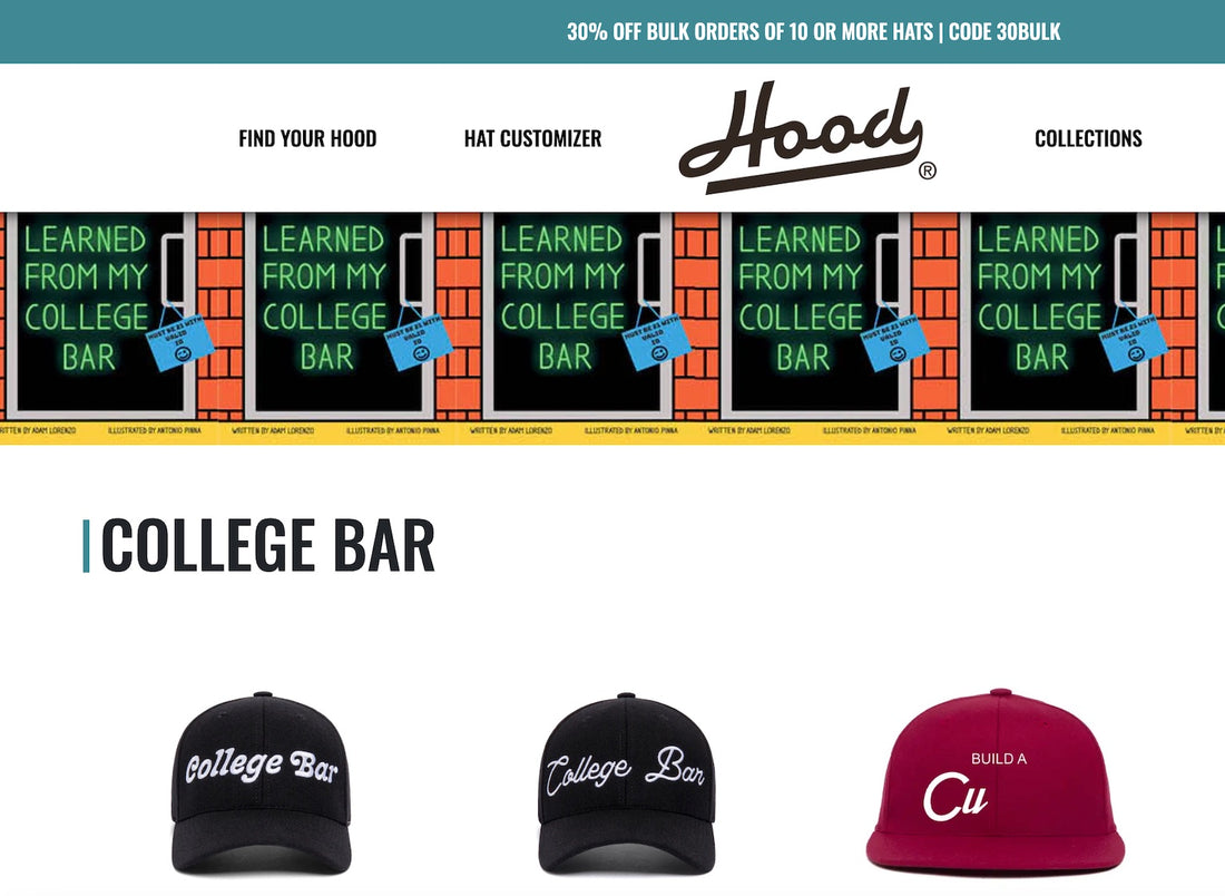 "College Bar" - Ultra-Premium Hats - Made in USA