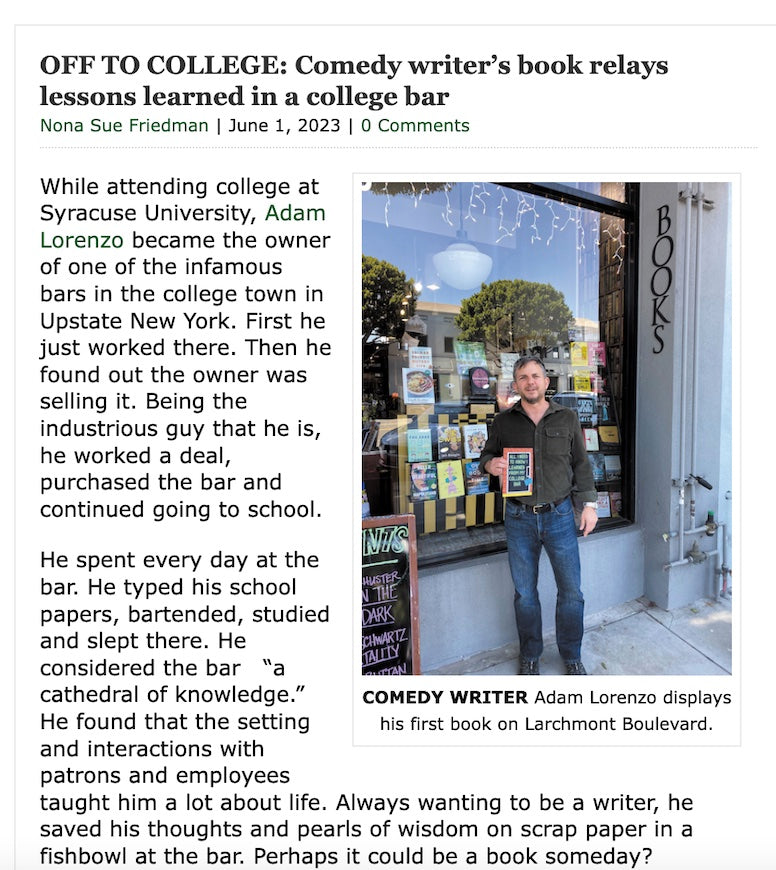 LARCHMONT CHRONICLE: "All I Need To Know I Learned From My College Bar"