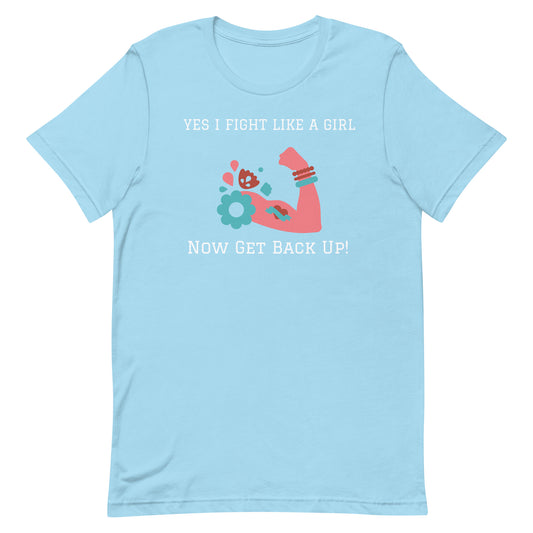 Girl power graphic blue tee shirt