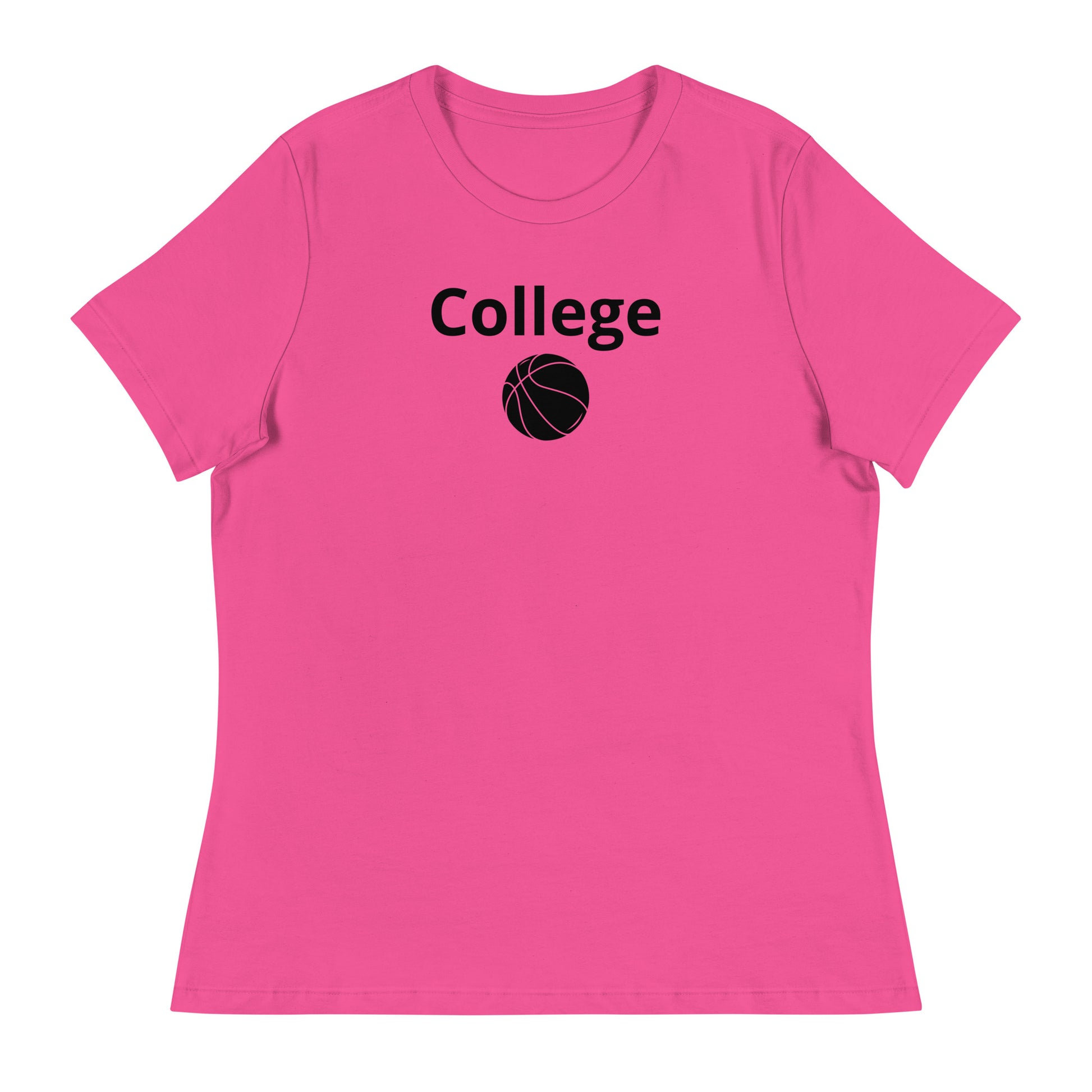Women's college basketball graphic tee shirt in berry