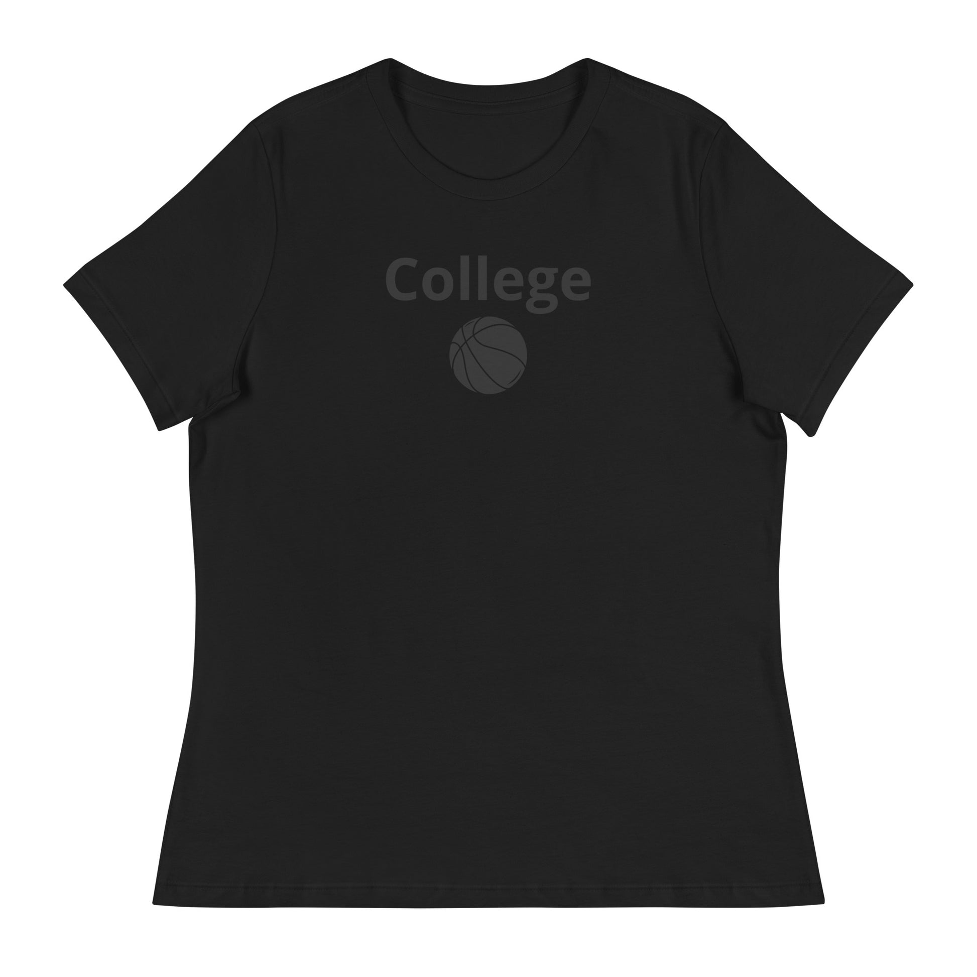Women's college basketball graphic tee shirt in black