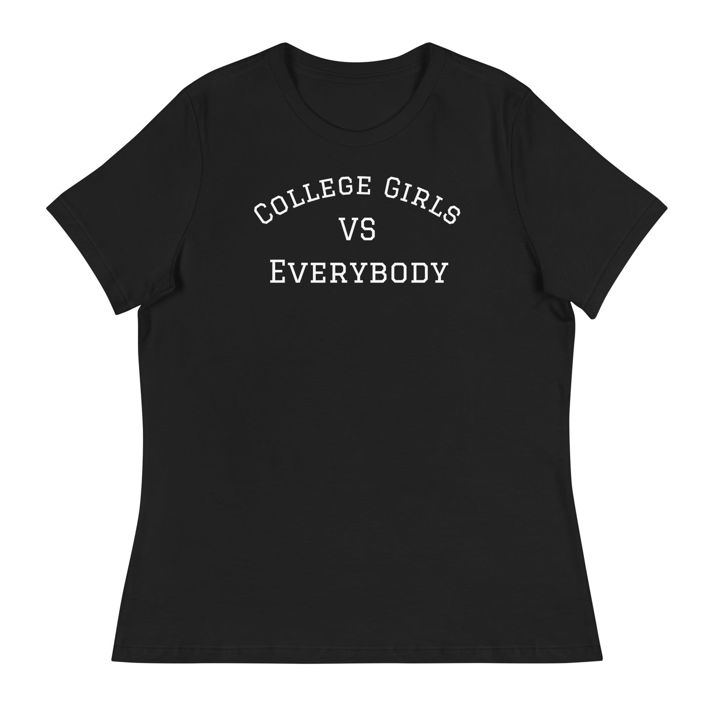 Best women's short sleeve college-casual black tee shirt that celebrates college girls
