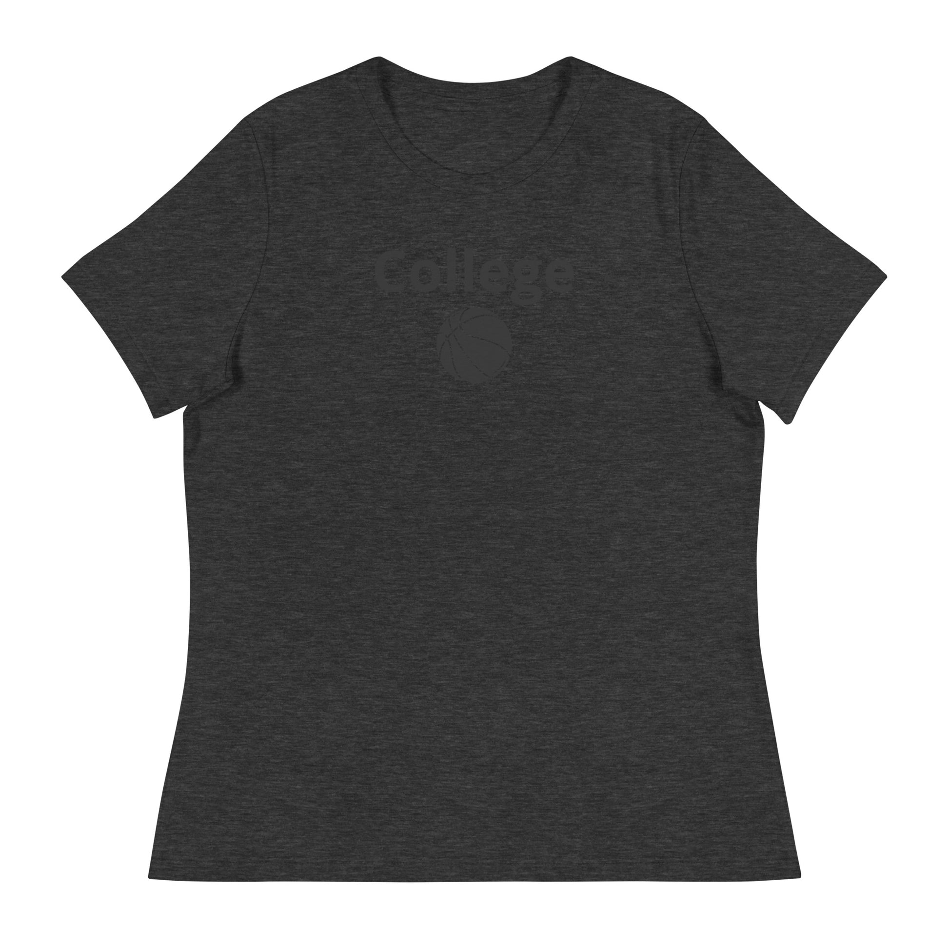 Women's college basketball graphic tee shirt in grey