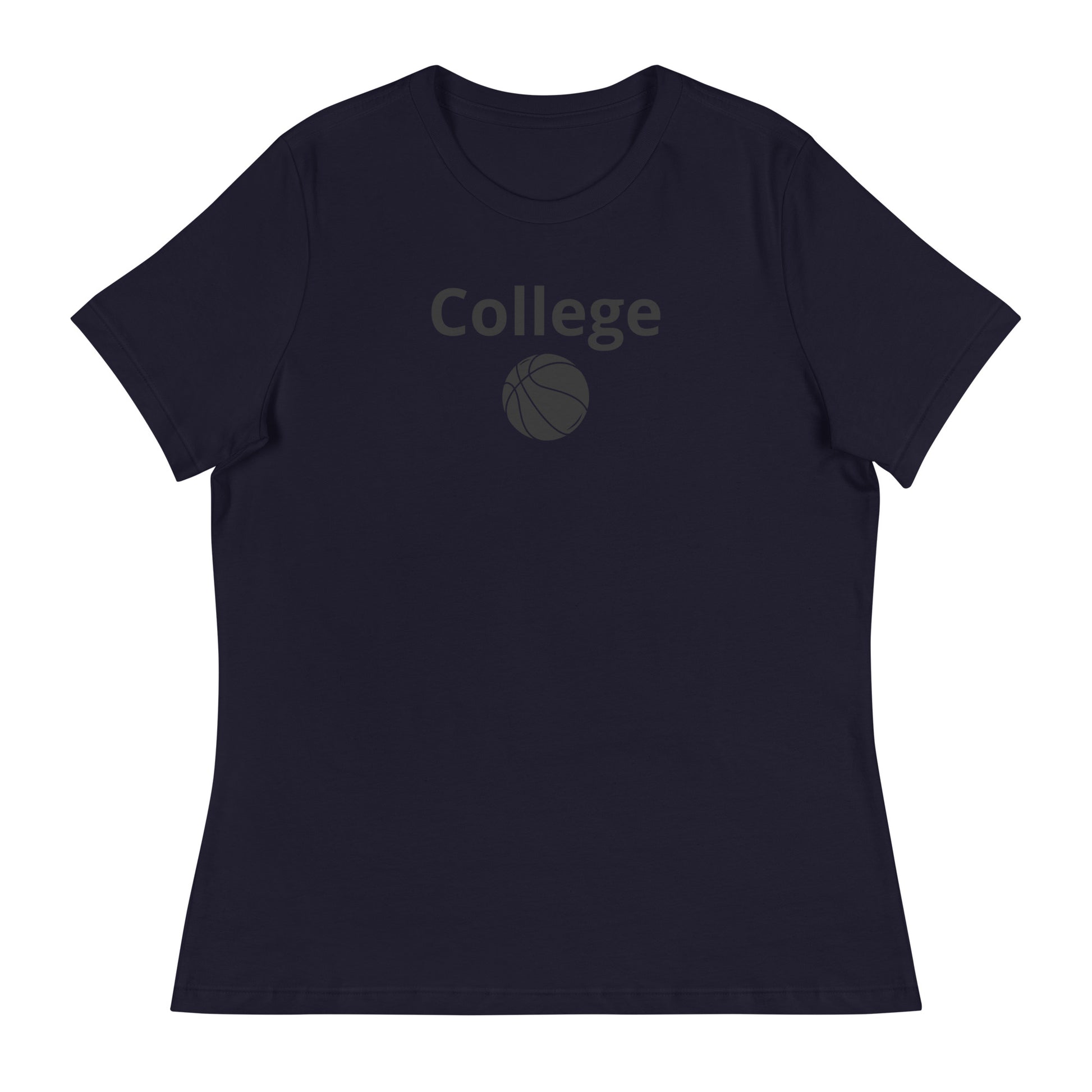 Women's college basketball graphic tee shirt in navy 