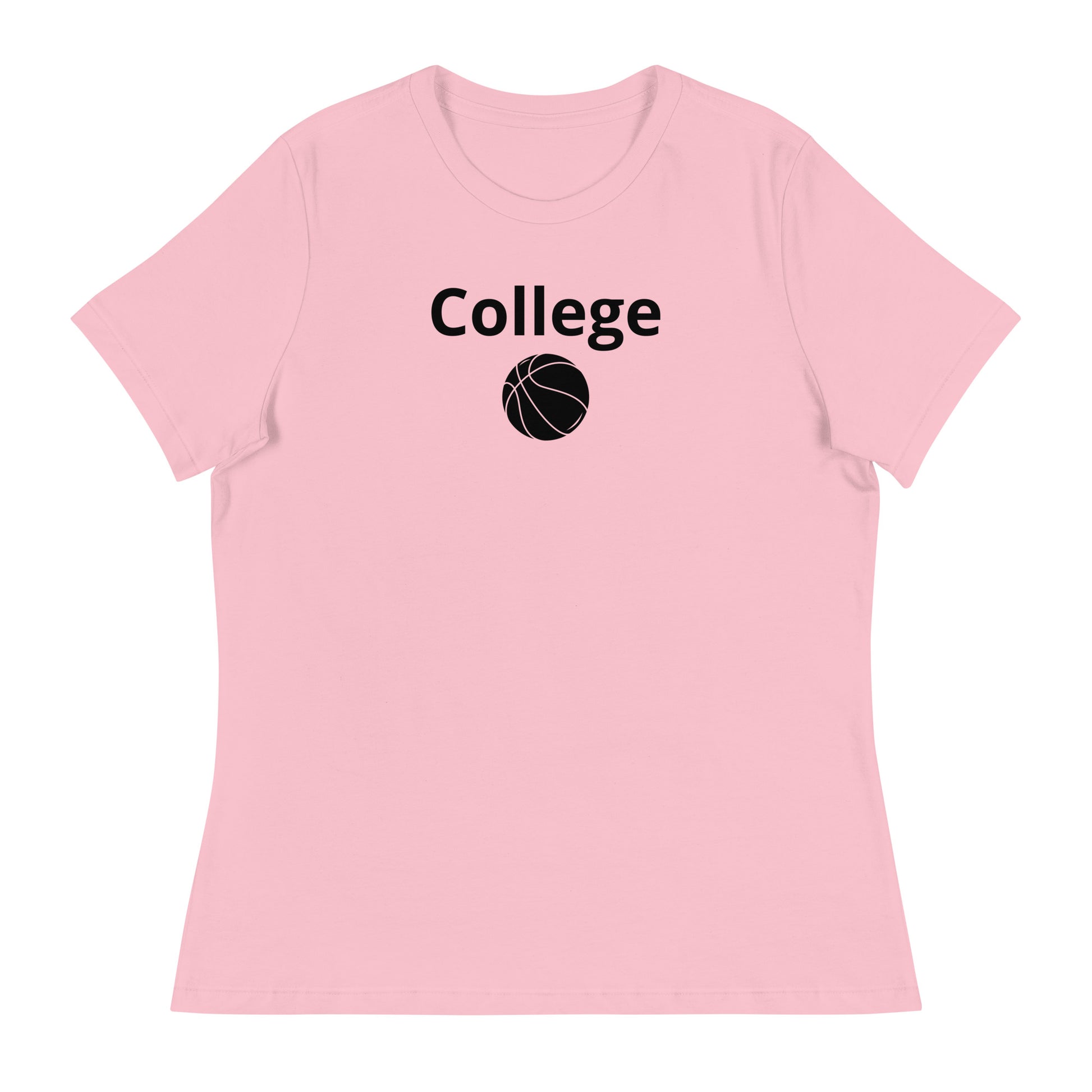 Women's college basketball graphic tee shirt in pink